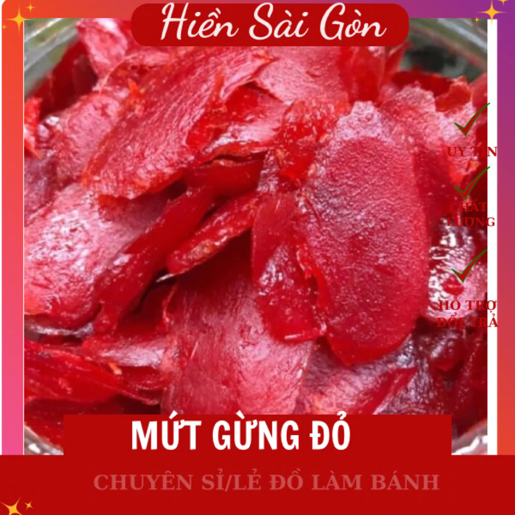Mứt Gừng Đỏ Dạng Lát – Nguyên Liệu Làm Bánh Trung Thu Thập Cẩm