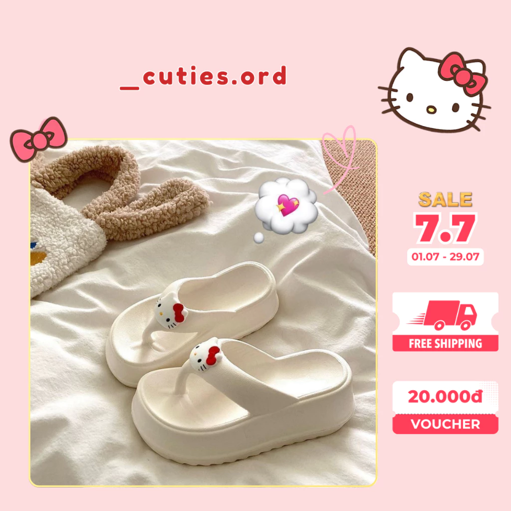 🌸[ORDER] DÉP KẸP HELLO KITTY ĐẾ CAO SIÊU XINH - 2 ẢNH THẬT CUỐI