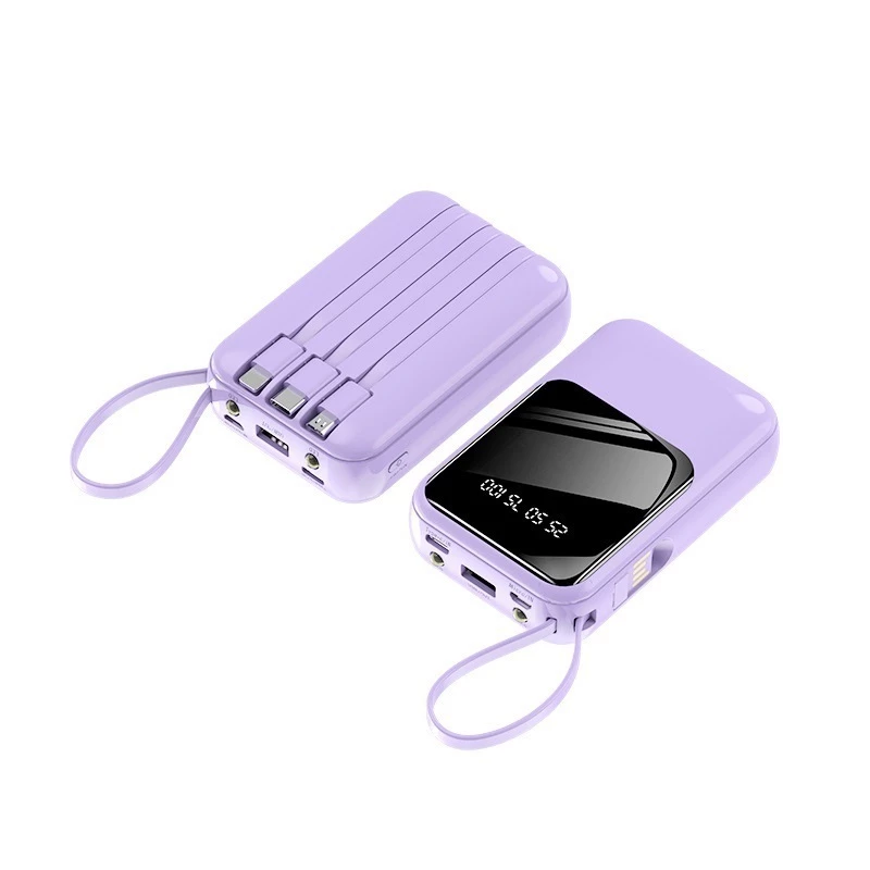 Sạc dự phòng 10000mAh có tích hợp 4 cáp sạc nhanh màn hình led hiện thị dung lượng sạc được cho nhiều thiết bị R08 PKMAL