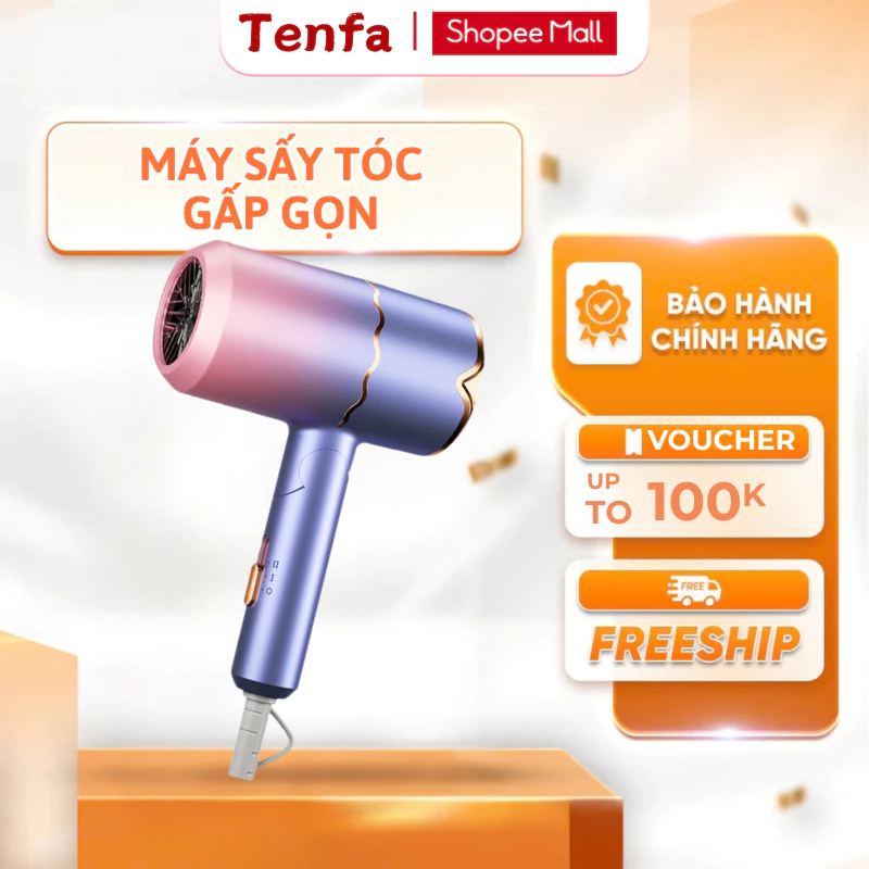 Máy sấy tóc gấp gọn mini cao cấp công xuất 1600W giá để đồ phòng tắm đa năng tiện lợi