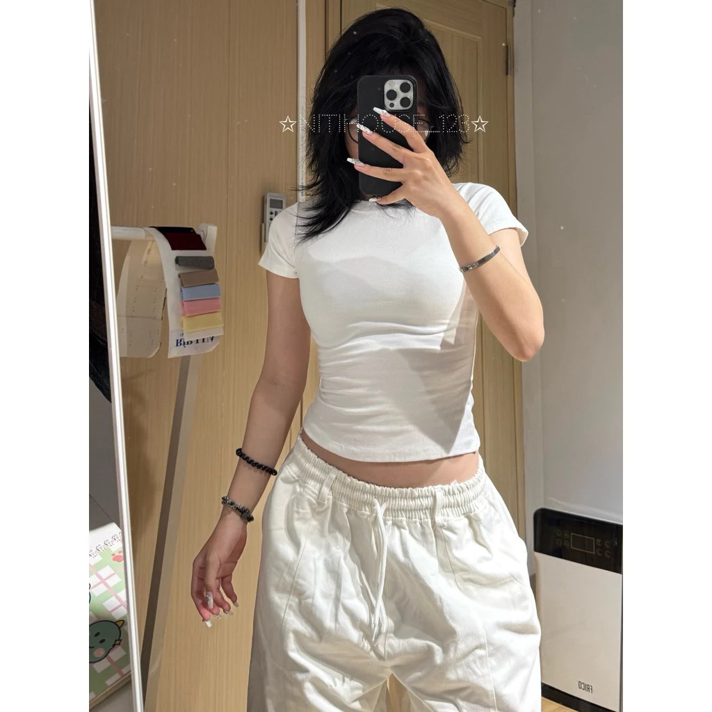 [NEW] Áo babytee form lửng thun co giãn 4 chiều tay cộc dáng ôm
