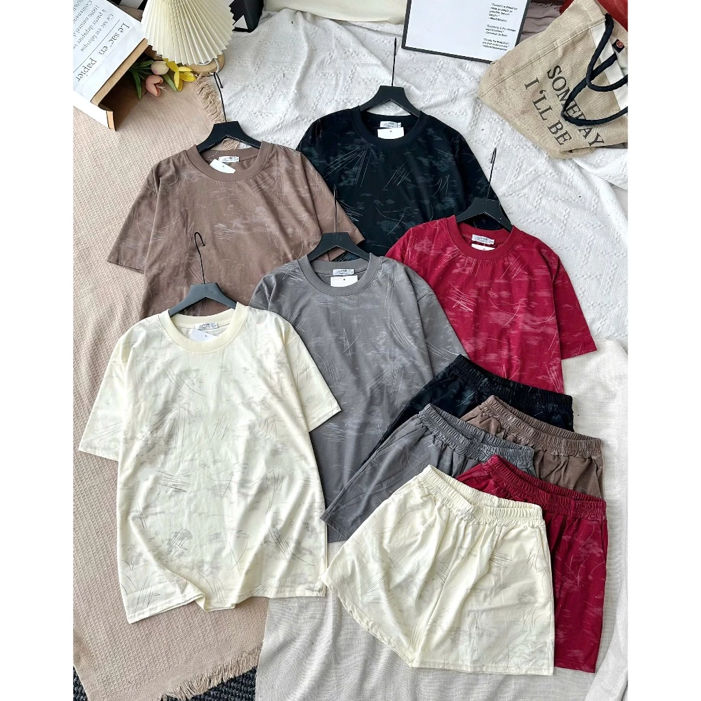 Bộ loang nữ YUSTUDIO, bộ loang xước, bộ thun nữ cotton lạnh, bộ thun nữ mặc nhà mẫu loang xước Trơn