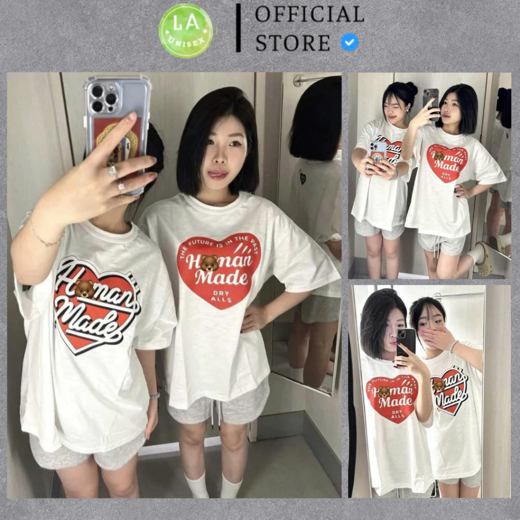 [FREE SHIP] Áo Thun Trái Tim Vải 100% Cotton Organic 2 Chiều, Đầy Đủ Tem Tag Zip