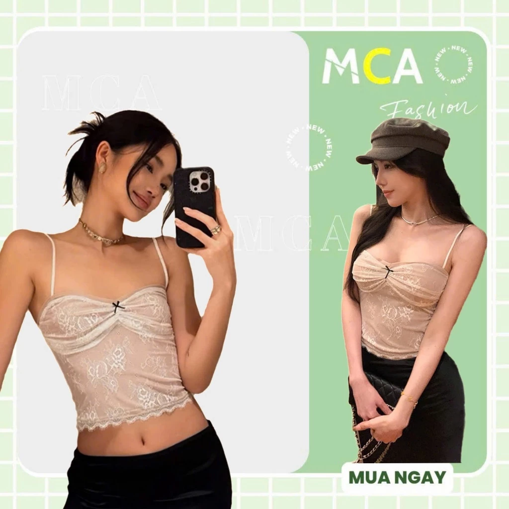 [ Video sp thực tế ] Áo hai dây có lớp lót kiểu nhún ngực MCA phong cách gợi cảm A51348
