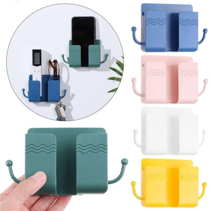 1 Giá đỡ sạc điện thoại treo tường không đục lỗ cho phòng tắm và bộ giá đỡ điện thoại tối giản, giá lưu trữ điều khiển