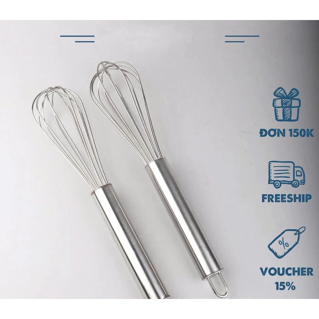 Dụng cụ đánh trứng cầm tay – inox bền đẹp, dễ vệ sinh