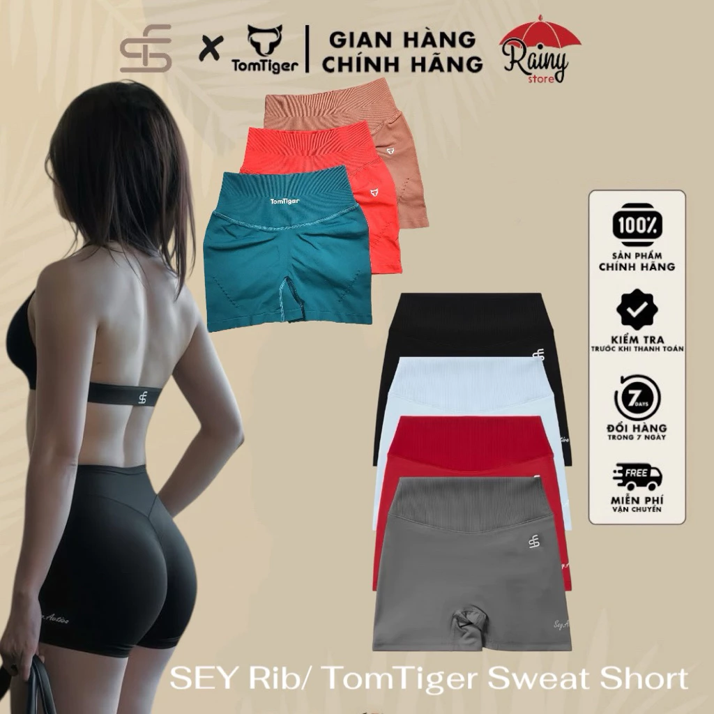 [CHÍNH HÃNG S/M ] SEY RIB SHORT/ TOMTIGER SWEAT- Quần Đùi Tập Gym, Chạy Bộ Cao Cấp-  Rainy Store