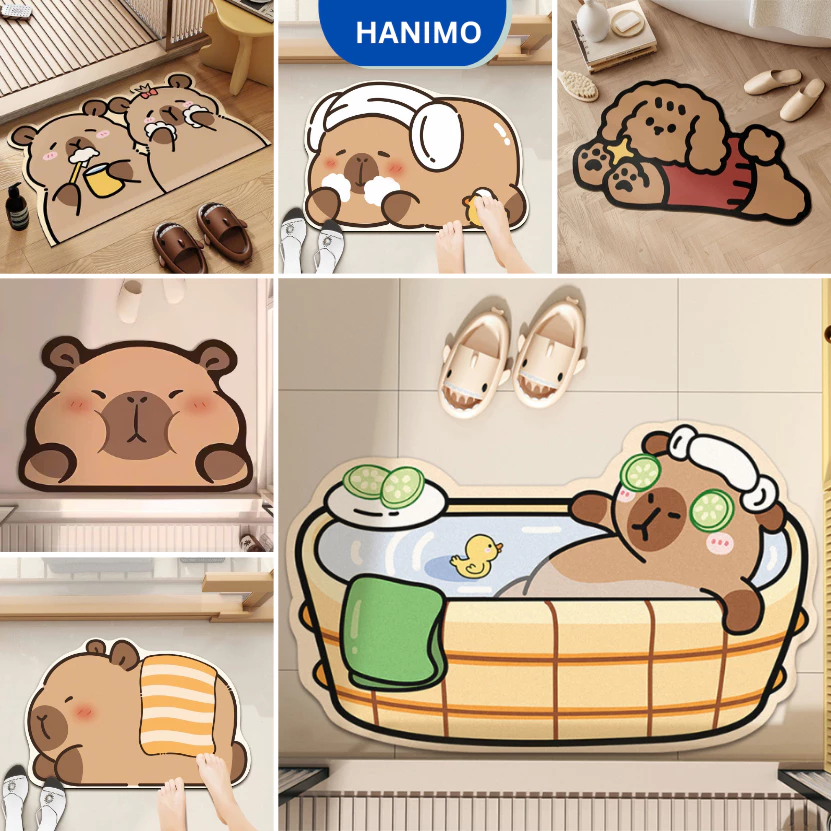 Thảm lau chân chống trượt đế cao su, thấm hút nước, dùng cho bếp & phòng tắm 40x60cm HA01