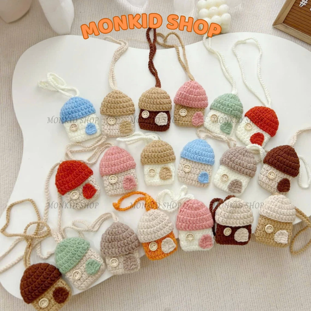 Túi Đựng Tỏi Hình Bình Sữa Cho Bé bằng sợi len Handmade
