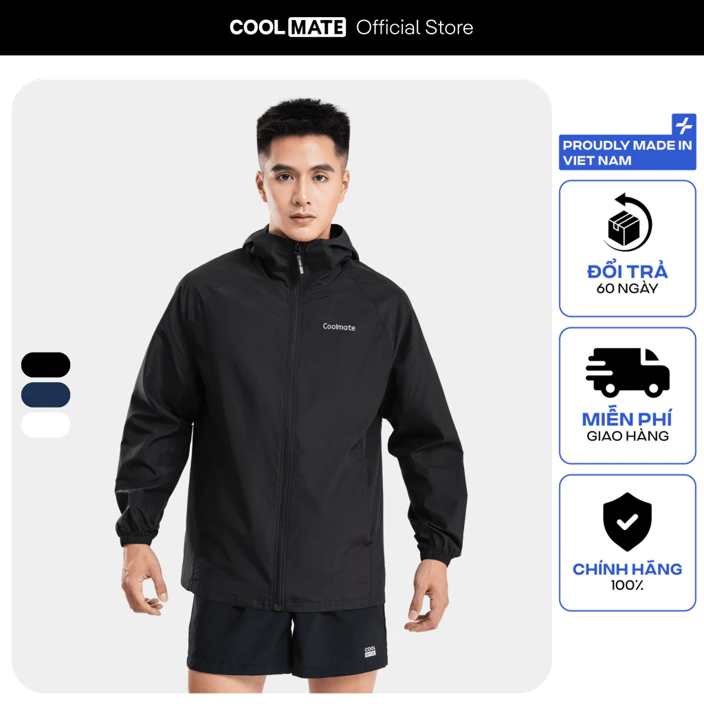Áo khoác nam có mũ Daily Wear trượt nước, chống UV, cản gió nhẹ Coolmate