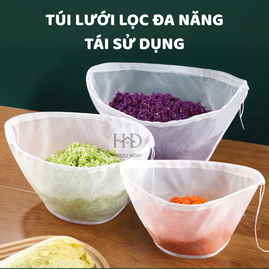 Túi Lưới Lọc Đa Năng Siêu Mịn Tái Sử Dụng, Làm Sữa Đậu Nành, Lọc Trà, Nước Trái Cây, Tiện Lợi Cho Gia Đình