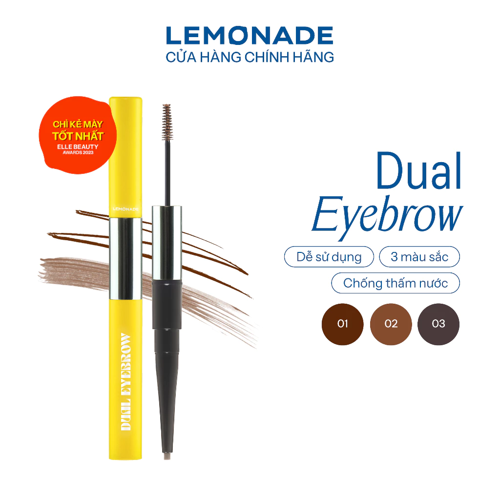 Chì kẻ mày 2 đầu Lemonade Dual Eyebrow 2.75g