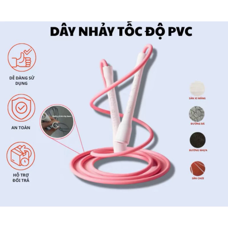 Dây Nhảy Thể Thao Tập Gym – Giảm Cân, Đốt Mỡ – Nhựa Dẻo Bền – Nhiều Màu Chọn