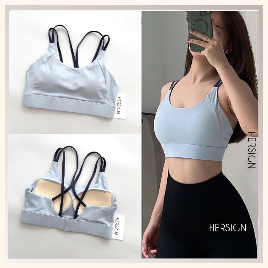Áo bra tập yoga nữ Áo tập gym nữ dây mảnh phối màu HERSIGN-BRA45 BST HERSIGN CORELYNE