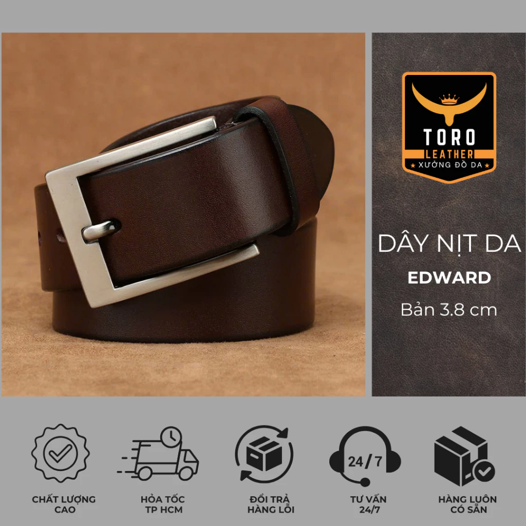 Thắt lưng【Bảo hành 5 năm】Dây nịt da thật 100% (Tặng đinh đóng lỗ) - mã DDEW