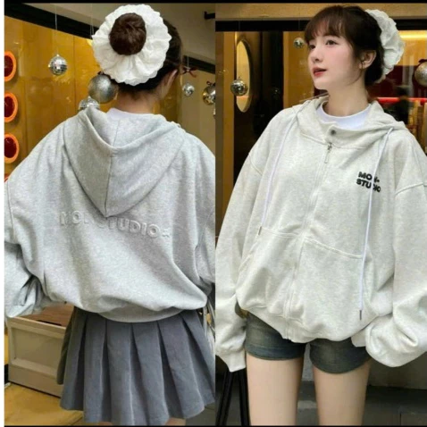 Áo khoác nỉ nữ chữ MON SAO có nút bấm  phong cách  cute hàn quốc CaMa Store M9000