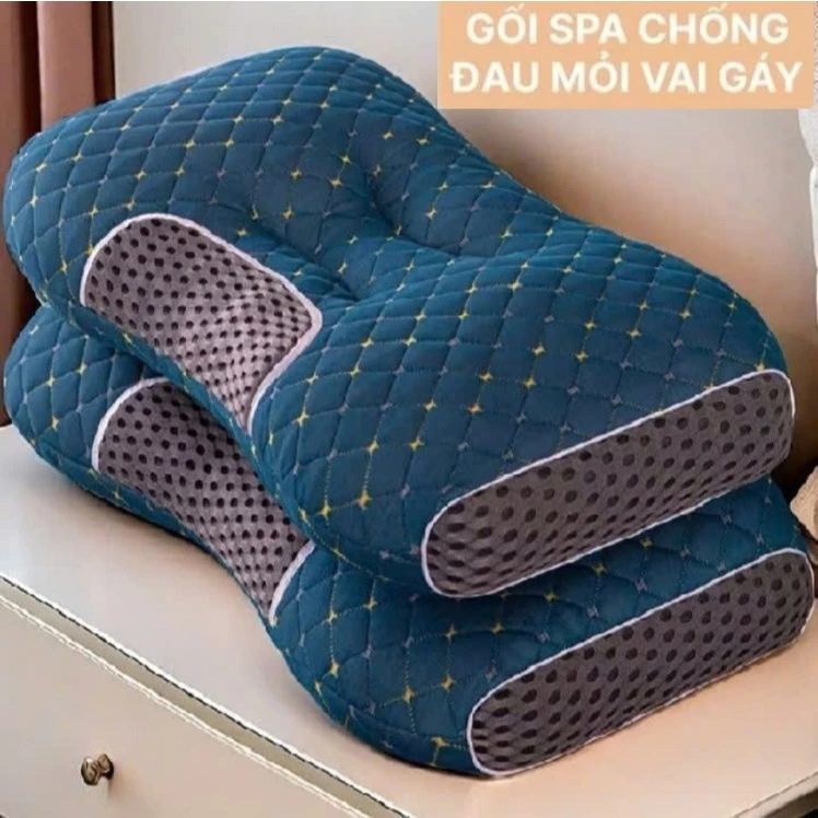 Gối Massage Cao Cấp Giảm Đau Cổ Vai Gáy - Gối Spa Chống Ngáy và Hỗ Trợ Giấc Ngủ êm ái hiệu quả. HÀNG LOAI 1