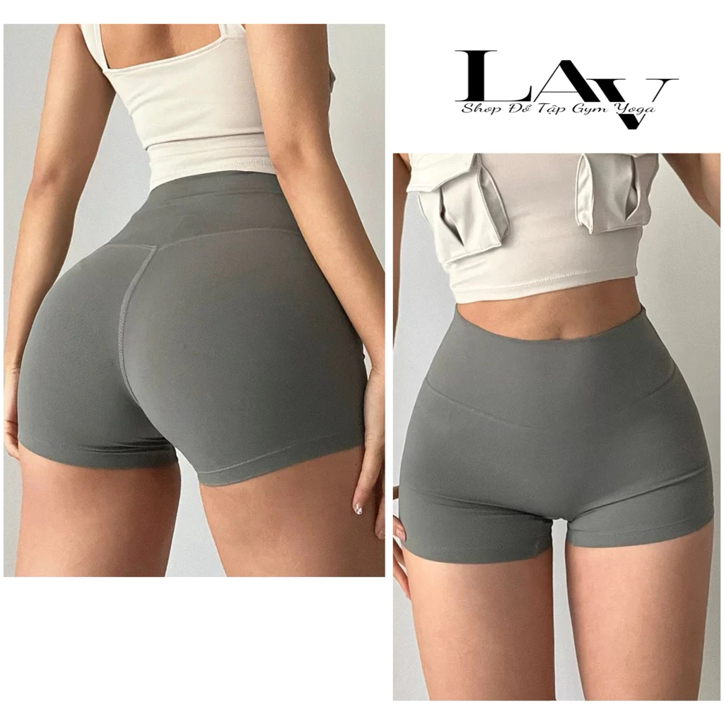 Quần legging đùi, quần short tập gym yoga cạp cao gen bụng chất lulu co dãn 4 chiều - LAV Activewear/DK2015