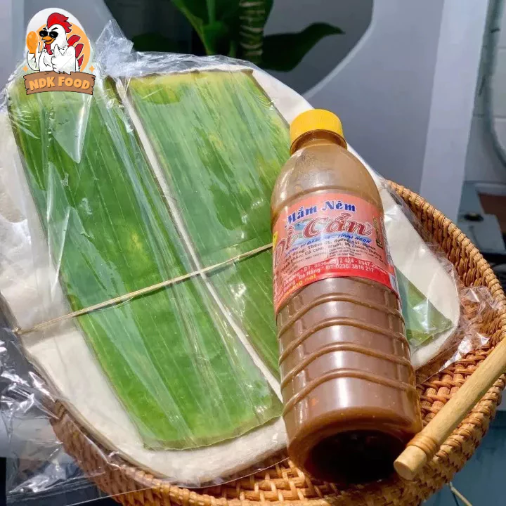 Combo bánh tráng nhúng nước Đại Lộc Quảng Nam + nước mắm nêm dì cẩn 500ml chất lượng loại 1