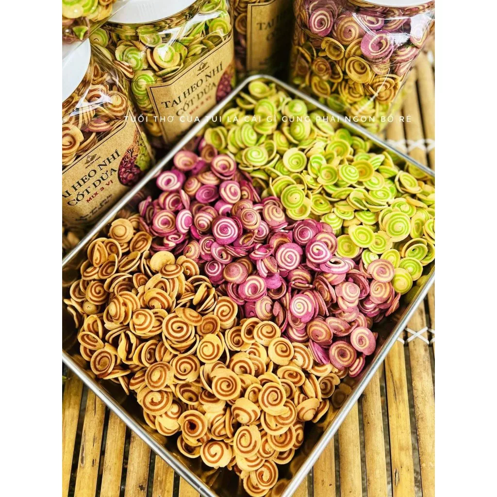 Bánh Snack Tai Heo Nhí (mix 2 vị) ăn vặt hương vị tuổi thơ- Túi 300gr