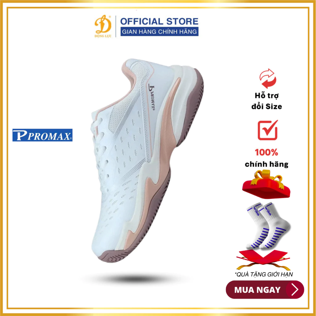 Giày pickleball nữ Promax PI86 Chất liệu: Giả da PU - KPU, vải dệt