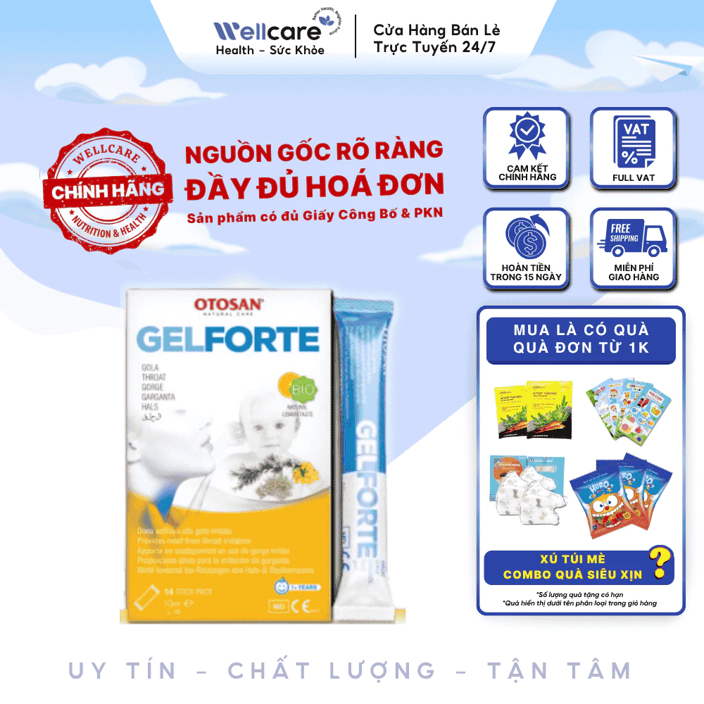 [✨CHÍNH HÃNG] Otosan Throat Gel Forte Gel ngậm – Hỗ trợ giảm ho, viêm họng, đau rát ở người lớn và trẻ em