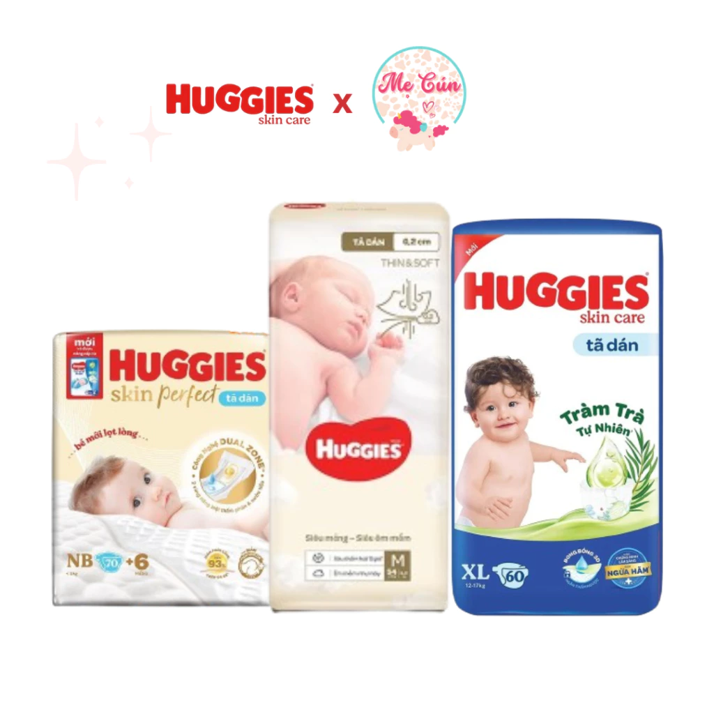 Tã dán, tã quần Huggies đủ size NB70, S54, S80, M76, L68, XL60, XXL54