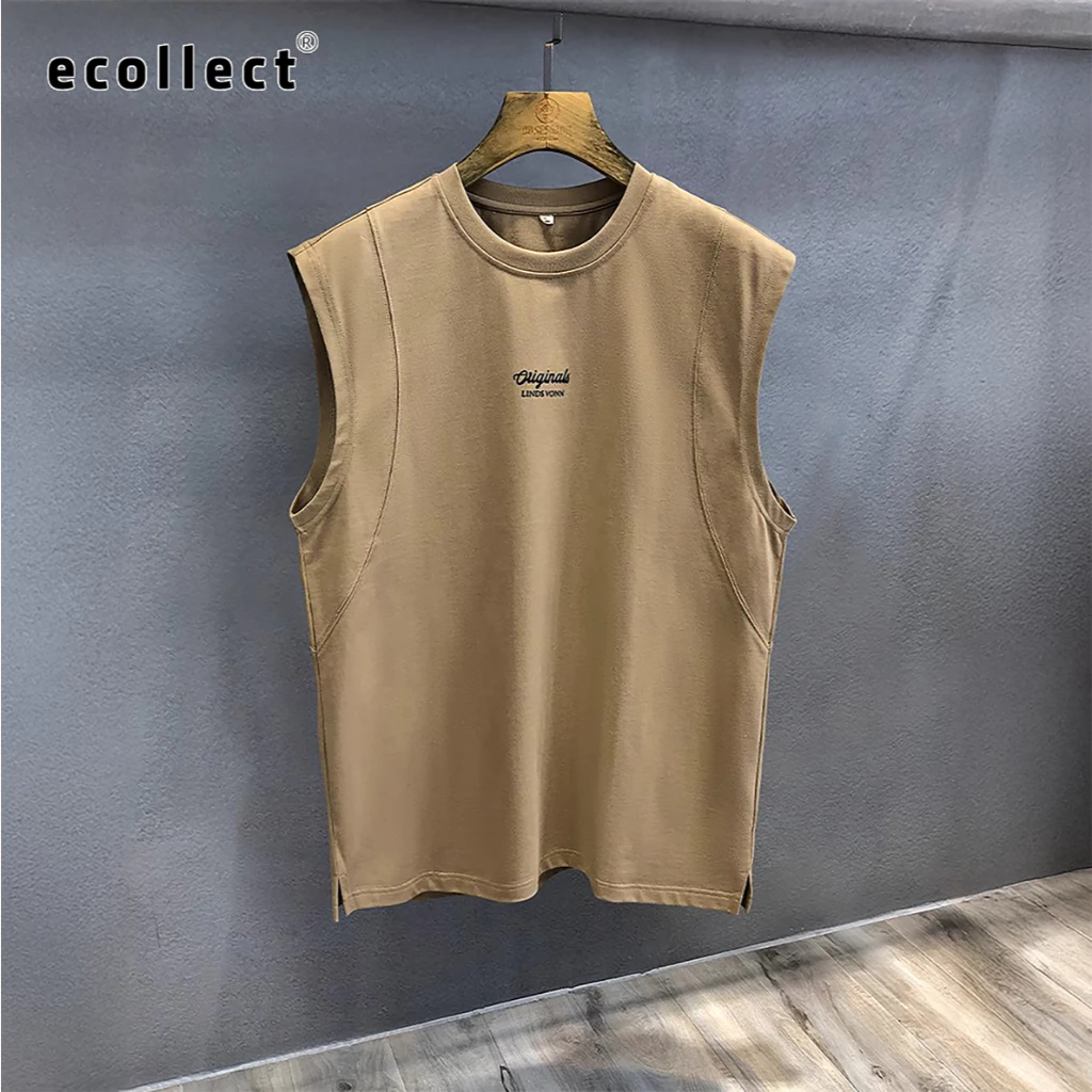 Áo Tanktop Nam Sát Nách Thể Thao ECOLLECT CT19, Chất Cotton 260gsm Thoáng Mát, Kiểu Dáng Rộng Rãi Thời Trang Hè 2025
