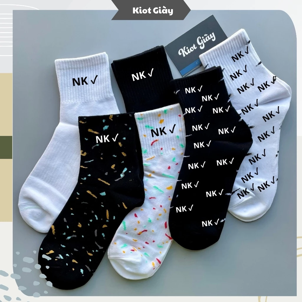 Tất nk cổ trung - Tất vớ thể thao AD cổ lửng nam nữ cao cấp thoáng khí, thấm hút, khử mùi