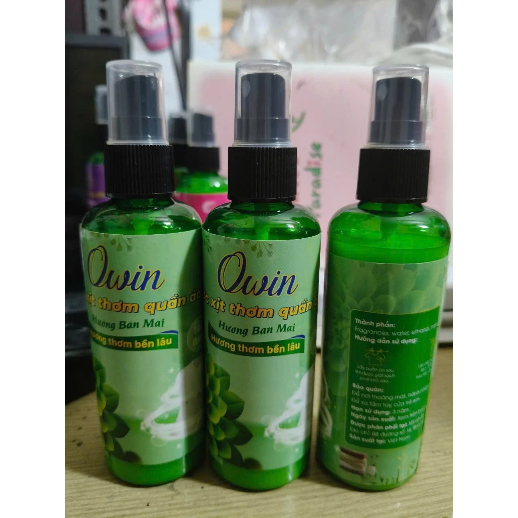 (Combo 3-5 chai Xịt Xả Vải Khô Owin 100ml Làm Mềm Quần Áo Lưu Hương