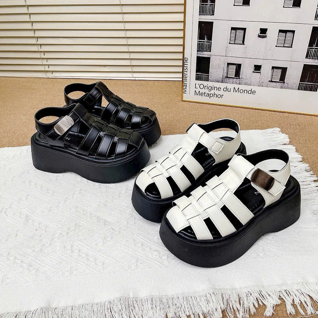 Sandal RỌ DH8225 da Lỳ 7 phân quai dán hách dáng ( phom nhỏ nửa sz)