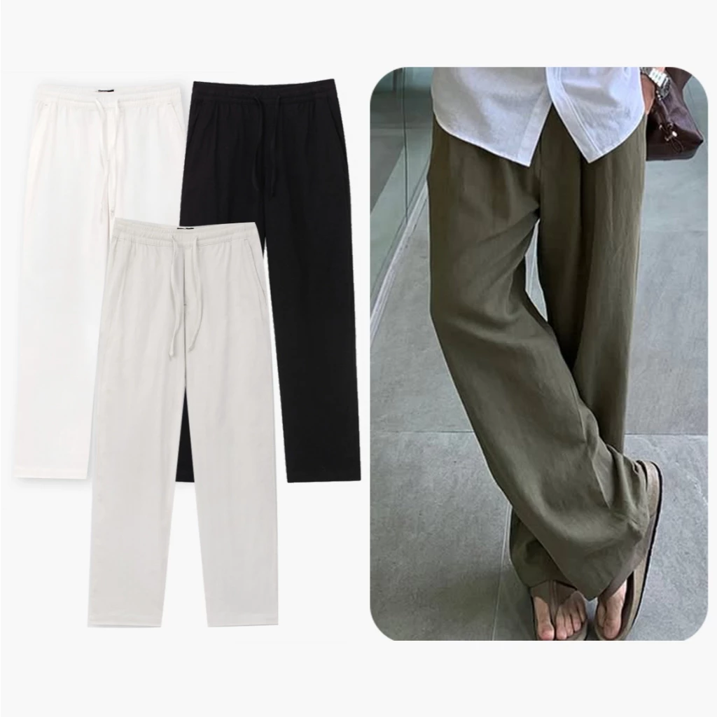 Quần Dài Nam Ống Suông Rộng Linen Thời Trang Hàn Quốc Vải Mát, Thoáng Thoải Mái Halley D26