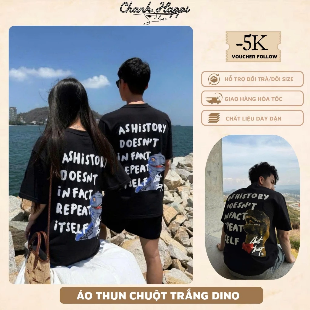 Áo Thun Chuột Trắng Dino Hot Trend - Áo phông In Hình nam nữ Form rộng Tay lỡ Unisex 100% Cotton Cao Cấp
