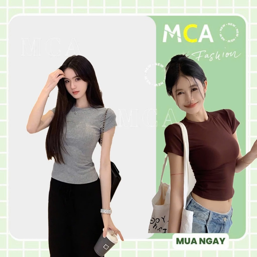 [ Video sp thực tế ] Áo thun babytee nữ From ôm MCA kiểu siêu tôn dáng A51336