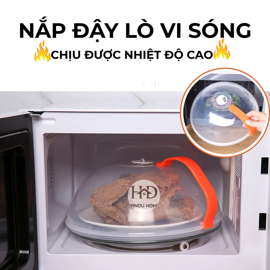 Nắp Đậy Lò Vi Sóng Nhựa PP – Chống Văng Dầu Mỡ, Có Lỗ Thoát Hơi, Dễ Vệ Sinh & An Toàn Khi Dùng