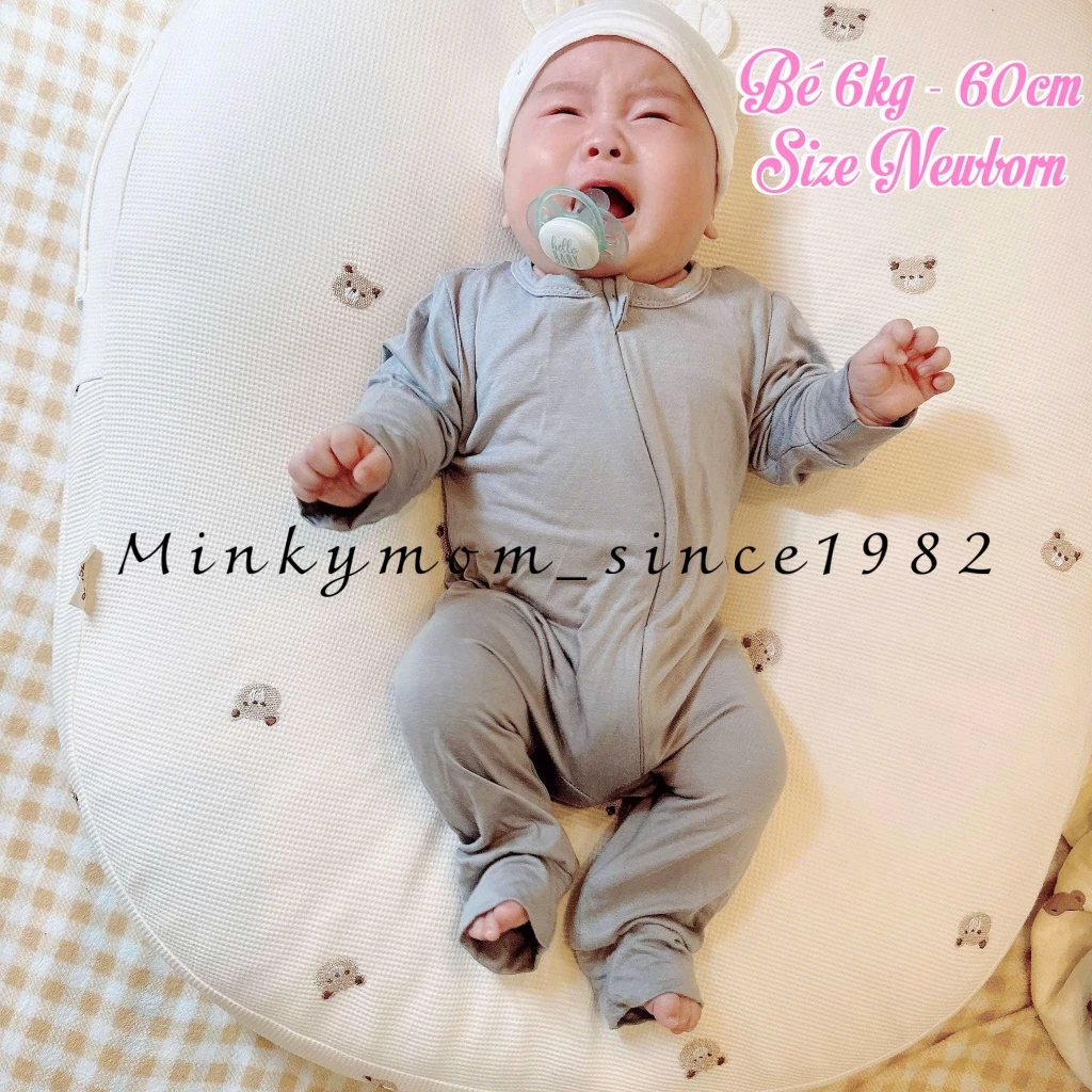 Body Sleep Cho Bé Trai Bé Gái Màu Trơn Thun Lạnh Minkymom size từ 0-24 tháng BD01