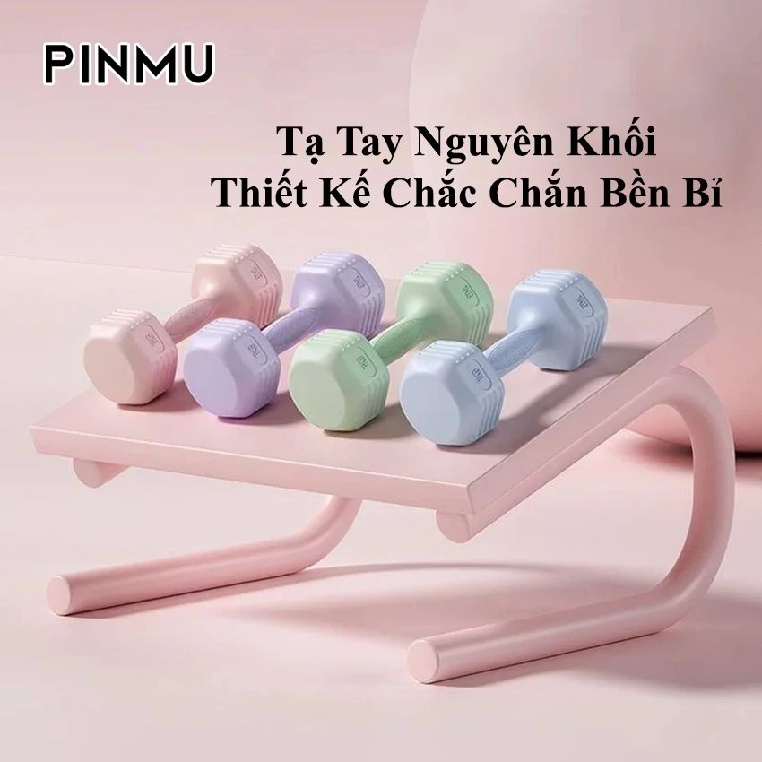 Tạ Tay PINMU Quả Nhựa Tập Thể Dục Tại Nhà Dành Cho Nữ  Chất Liệu Cao Su Chống Trượt Chất Lượng Cao Màu Sắc Khác Nhau