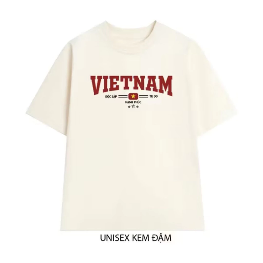 Áo Thun Hình In Việt Nam Form Rộng Unisex Nam Nữ Chất Vải Cotton Dày Dặn
