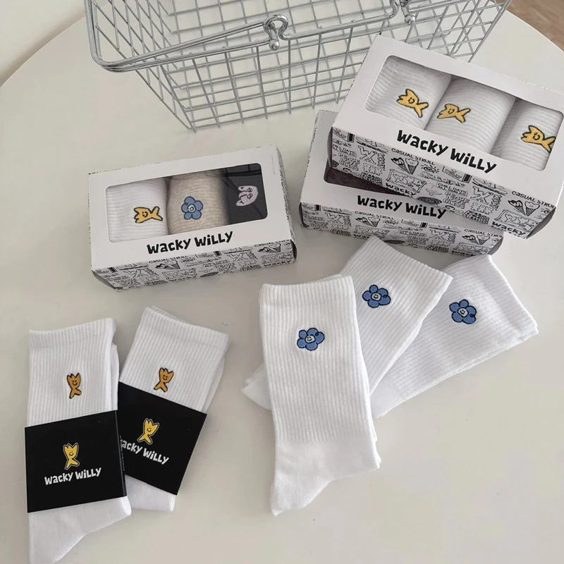 Tại chỗ Wacky Willy hàn quốc mua hoa mới của phi công vớ thêu thể thao vớ phụ nữ và phụ nữ vớ