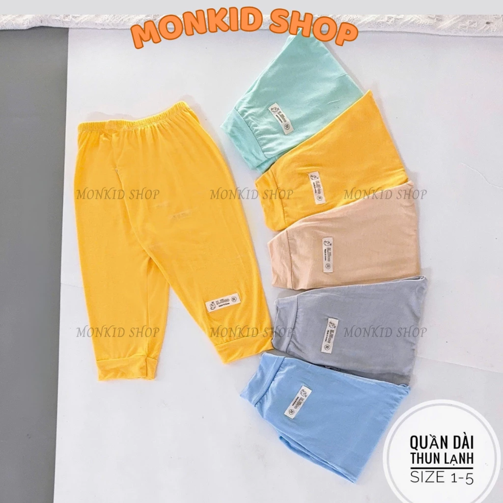 Combo 5/10 Quần dài bảng màu, chất thun lạnh mềm mát cho bé sơ sinh size 3-13kg
