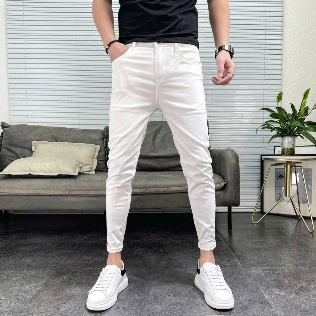 Quần Jean Nam Trắng Dáng Skinny Co Giãn Tốt – Form Ôm Body Tôn Dáng Thời Trang Năng Động 2500 QJN