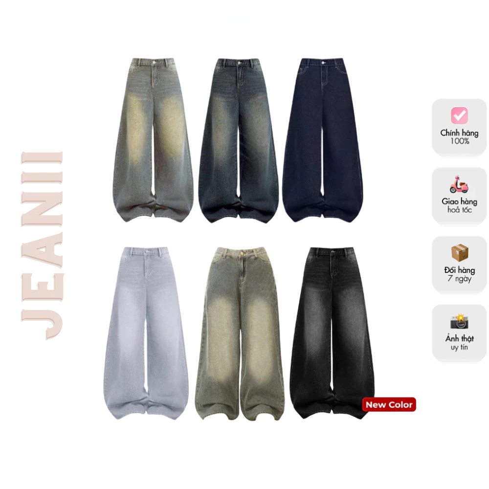 JEANII STORE - Quần Jeans wash 𝐊𝐢𝐥𝐥𝐬𝐲𝐬𝐭𝐞𝐦 ống rộng Mountain quần bò wash màu unisex thời trang nam nữ