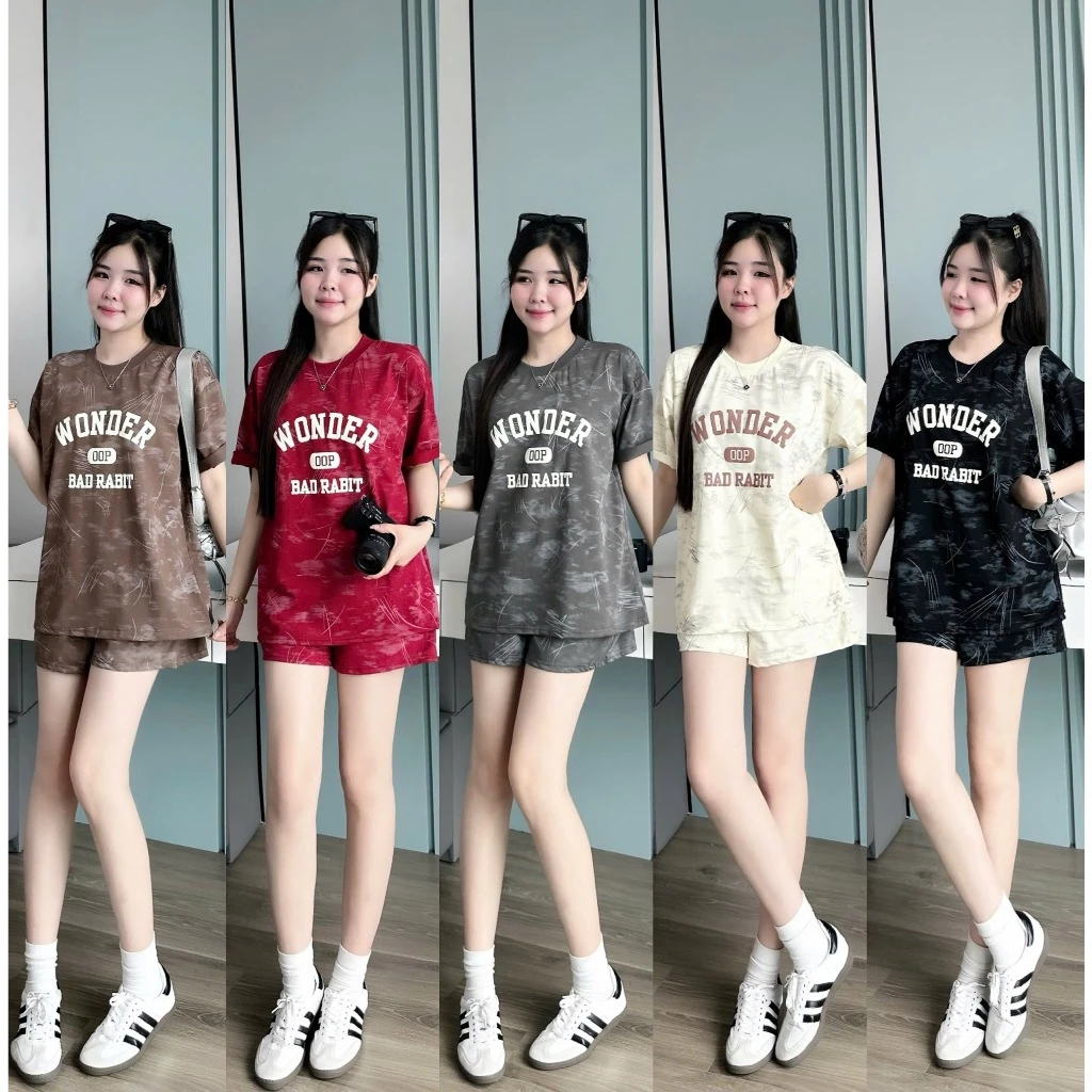 Bộ loang nữ YUSTUDIO, bộ loang xước, bộ thun nữ cotton lạnh, bộ thun nữ mặc nhà mẫu loang xước mẫu WONDER