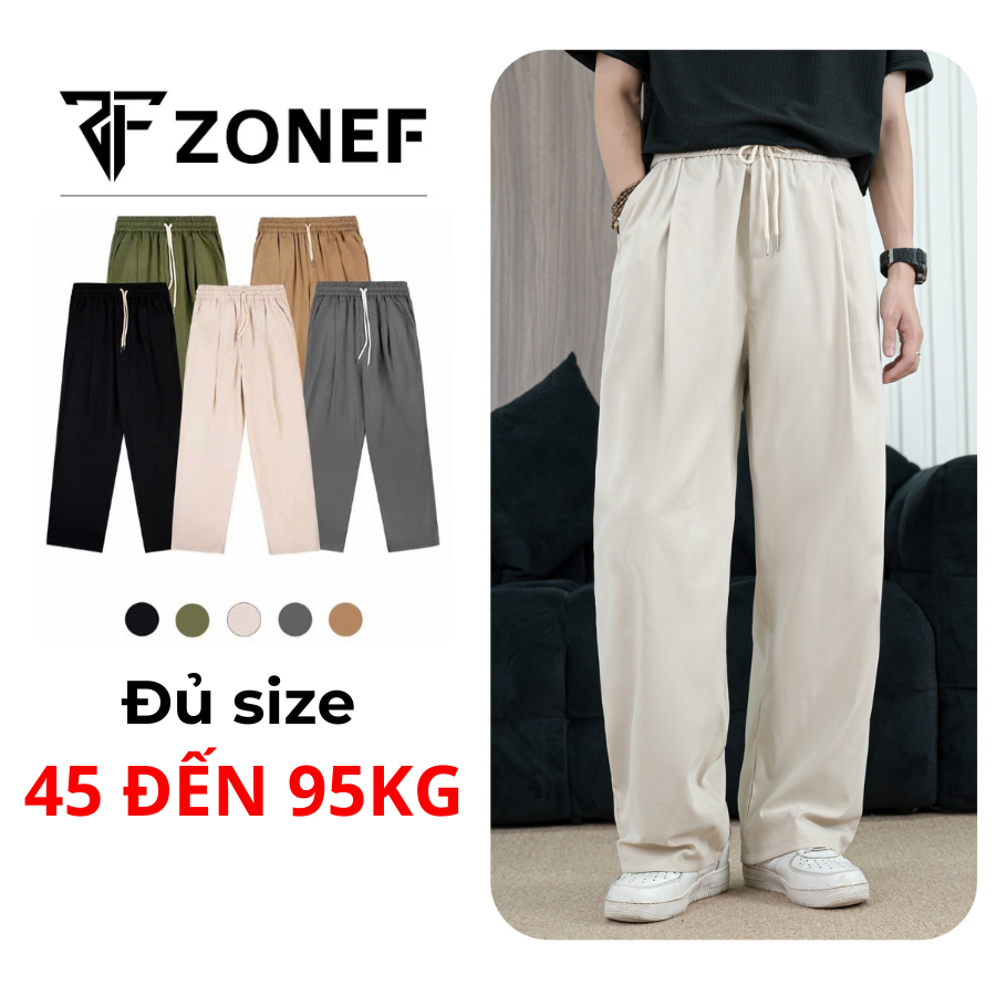 Quần Vải Kaki Dù Xếp Ly Ống Rộng, Quần Dài From Rộng Dáng Suông Chất Liệu Mềm…