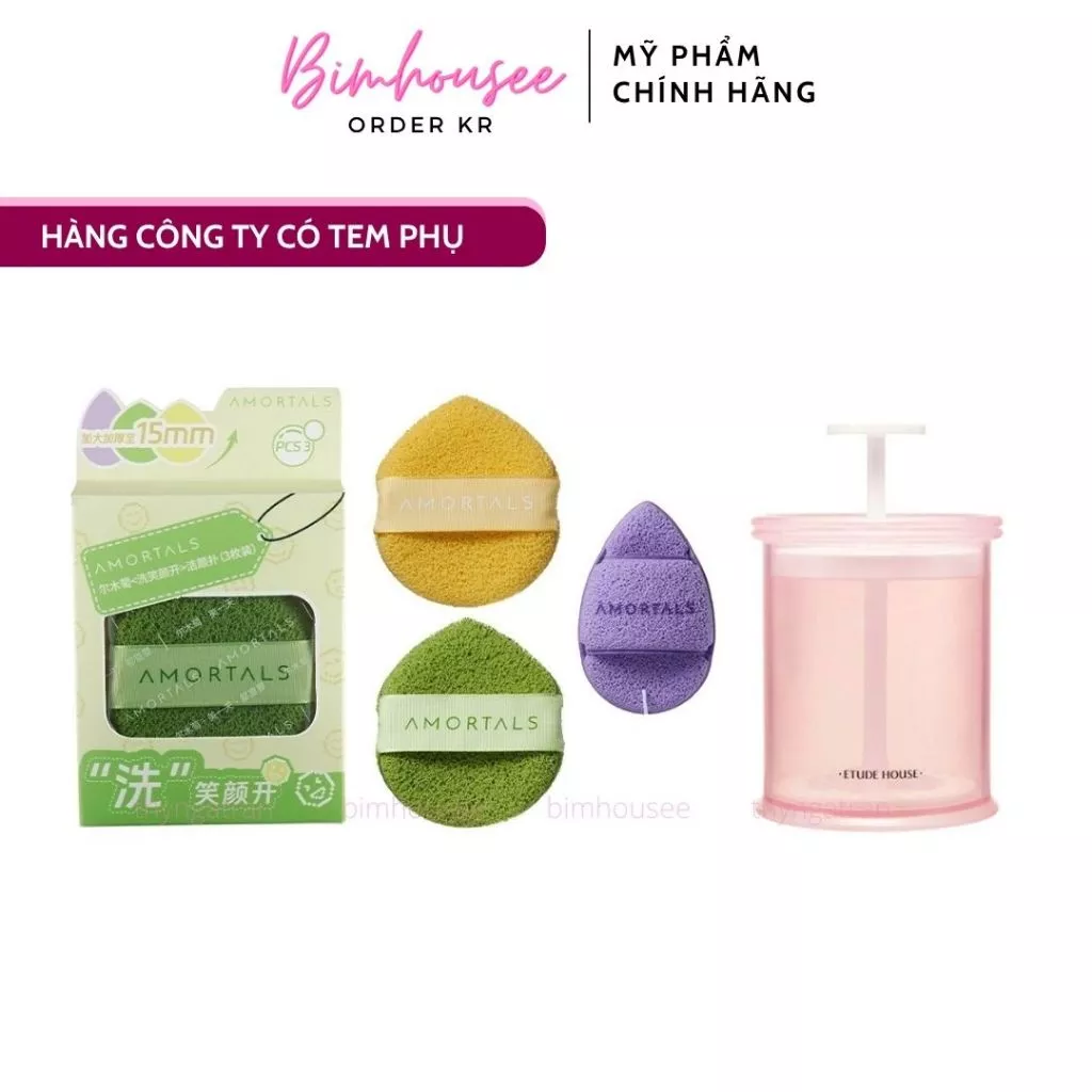 Set 3 Mút bọt biển Amortals Cốc tạo bọt rửa mặt Apieu Etude House BUBBLE BUBBLE MAKER A'pieu