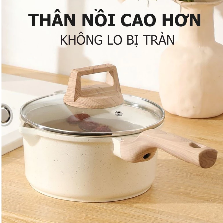 nồi chảo chống dính size 18cm thích hợp cho bếp từ và mọi loại bếp