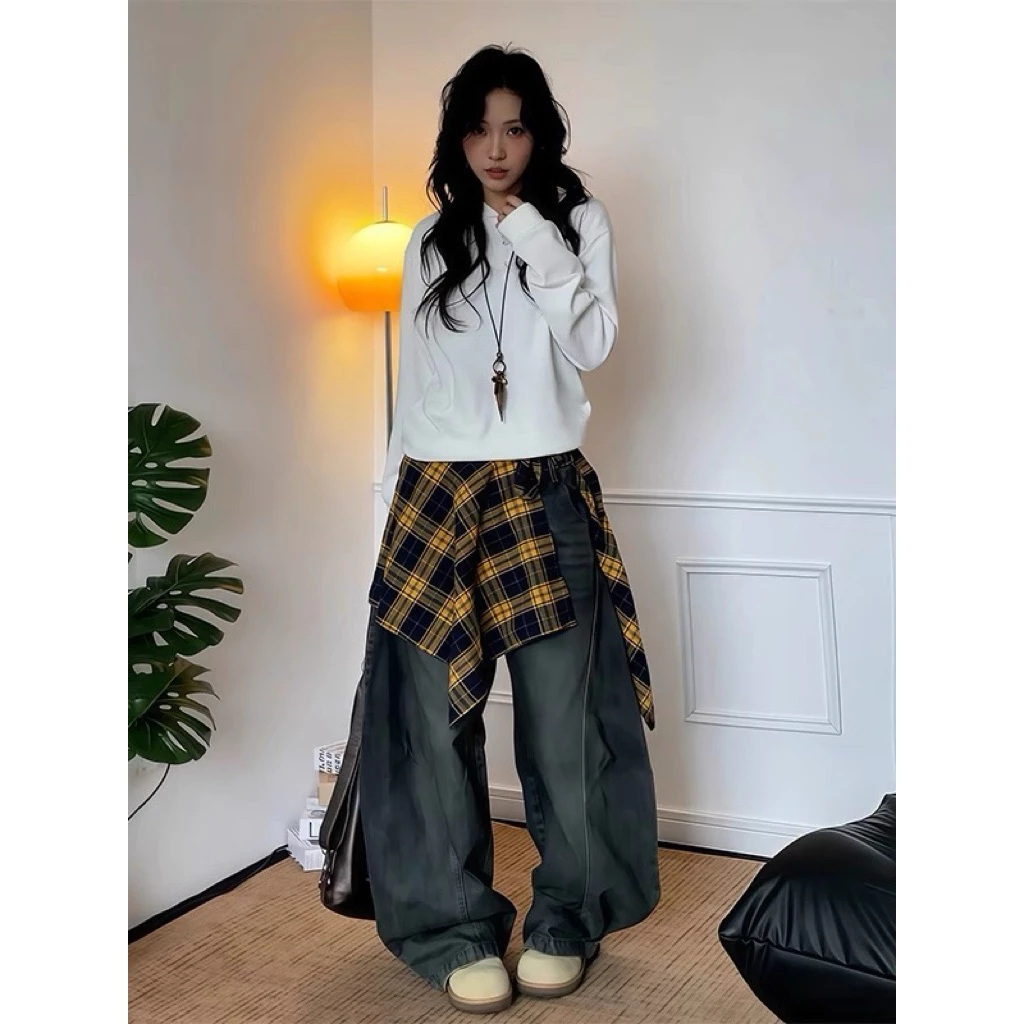 Khăn caro Khăn sơ mi cột eo nam nữ phụ kiện phối quần jeans chân váy hiphop cá tính y2k