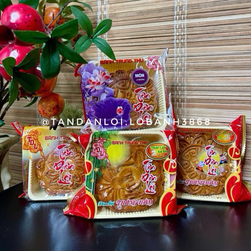 Combo 4 Bánh Trung Thu Tân Dân Lợi 200g 2 trứng Vị Tuỳ Chọn