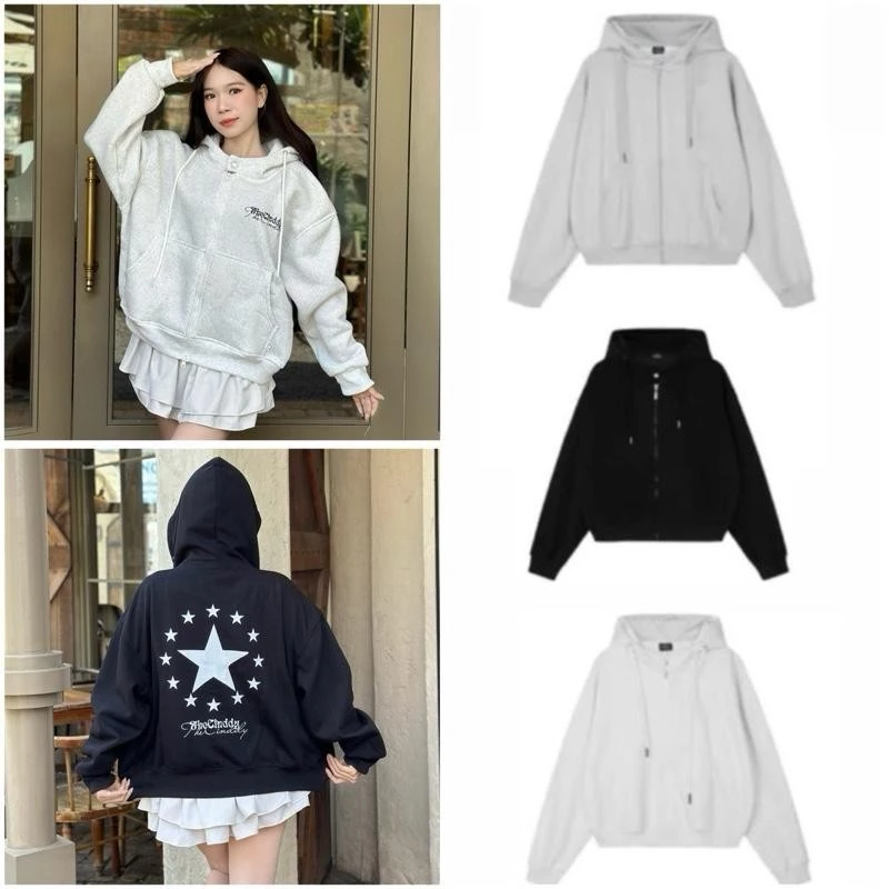 Áo Hoodie Boxy In Ngôi Sao Xung Quanh Chất Liệu Nỉ Chân Cua Siêu Mịn  , Áo Hoodie Nam Nữ Hottrend 2025