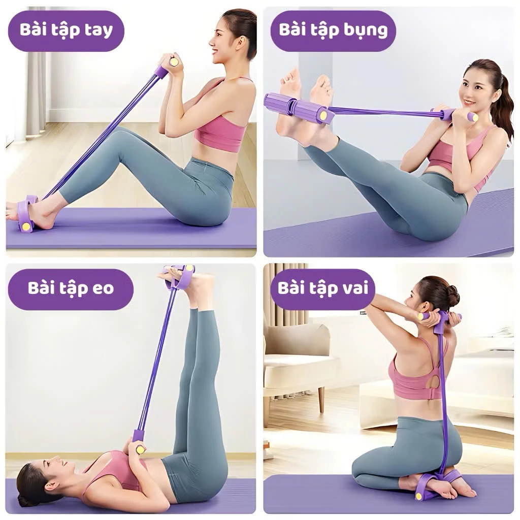 Dây tập bụng dây kháng lực tập gym 6 ống cao su kéo tập đa năng săn chắc bụng tay vai tại nhà cho nam nữ nhiều mẫu..